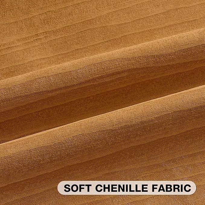 FUTEI Rust Chenille Decorative Throw Pillow Covers 12x20 Inch Set of 2,Soft Crushed Striped Texture Lumbar Pillow Cases,Modern Home Decor for Couch Bed Living Room