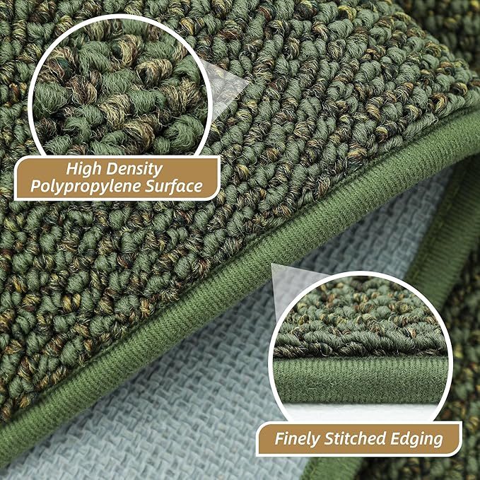 BEQHAUSE Hallway Runner Rugs 2x8, Hallway Rug Non-Slip Washable(Rolled-Up NO Creases), Runner Rug Absorbent Stain Resistant Hall Rug Carpet Runner, Entryway Rugs Floor Mat Laundry Room Rugs, Green