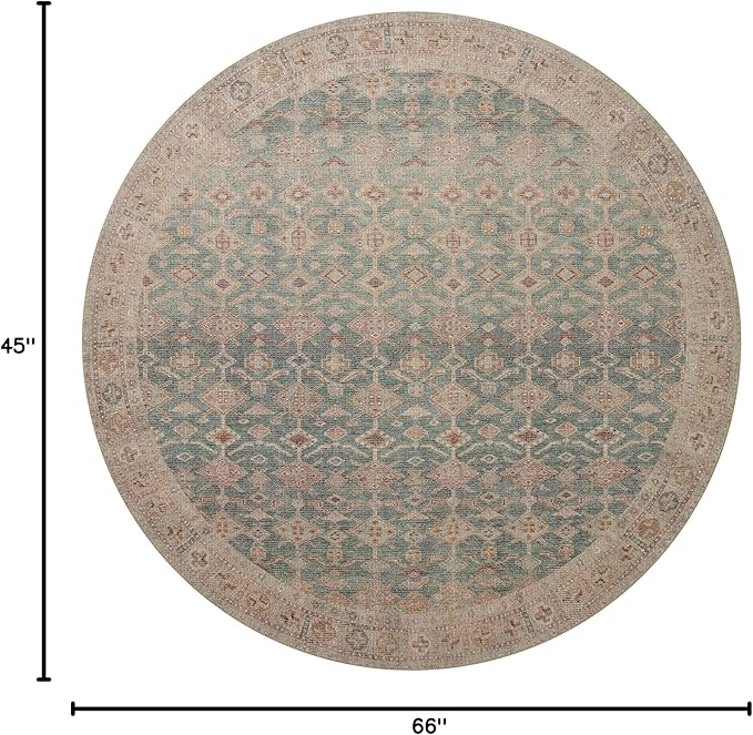 Loloi Angela Rose Aubrey Collection AUB-02 Aqua/Sand 3'-9" x 5'-6", .19" Pile Height, Accent Rug