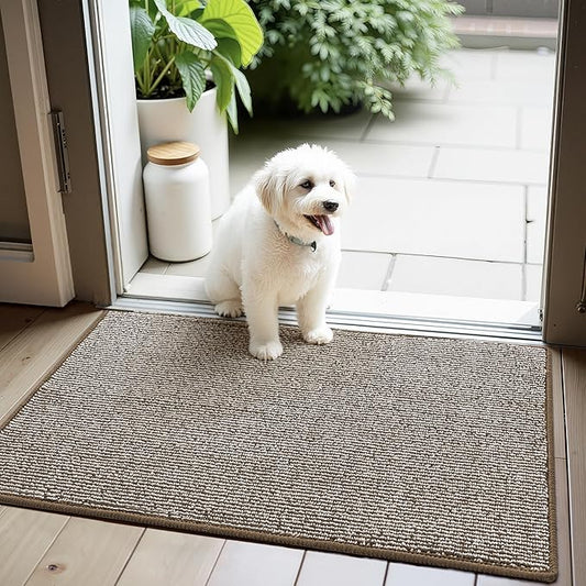 GRANNY SAYS Front Door Mat Outside Entrance, Door Mats for Entryway, Welcome Matt Non-Slip, Entryway Front Porch Mat Low Profile Resist Dirt Easy to Clean, 36"x24", Khaki Beige