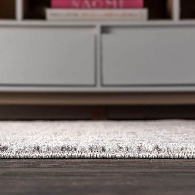 JONATHAN Y Boho Vintage Diamond Cream/Gray Square Area Rug 5X5 ft, Moroccan Hype for Living Room, Bedroom, Kitchen, Office, Easy-Cleaning, High Traffic, Pet-Friendly, Non-Shedding (MOH101B-5SQ)