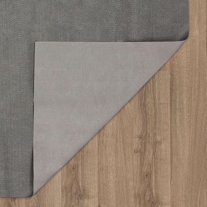 Mohawk Home Low Profile Waterproof Rug Pad Utility Solid Gray 5' X 8' Pet and Kid Proof Rug Pad Perfect for Kitchen, Living Room, Kids Room, Dining Room, Hallway