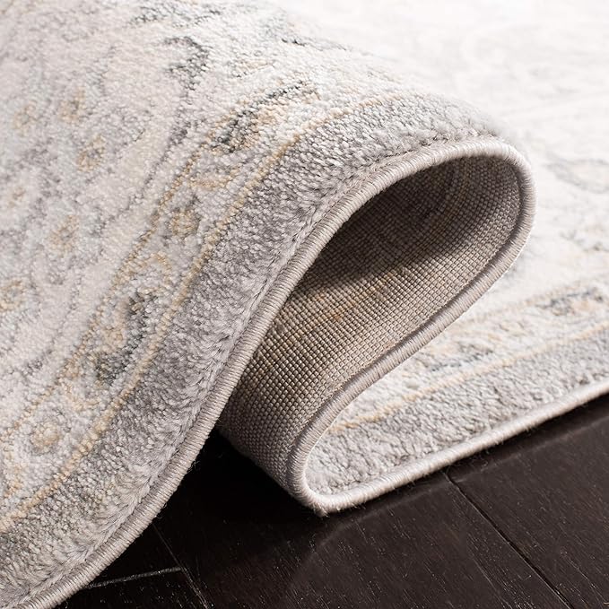 SAFAVIEH Isabella Collection Accent Rug - 4' x 6', Grey & Dark Grey, Oriental Design, Non-Shedding & Easy Care, Ideal for High Traffic Areas in Entryway, Living Room, Bedroom (ISA912H)