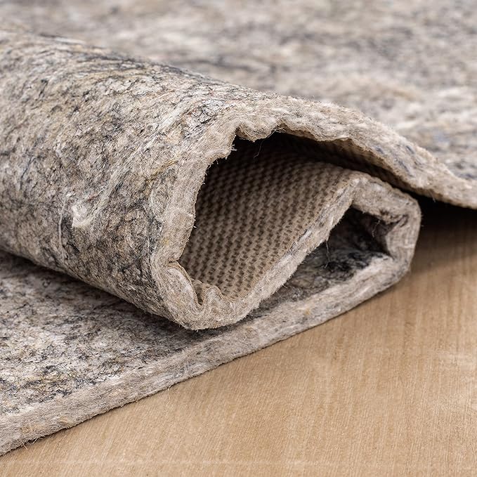 Mohawk Home 8' x 10' Non Slip Grip Rug Pad 3/8" Thick Dual Surface Felt Cushion + Rubber Gripper - Safe for All Floors