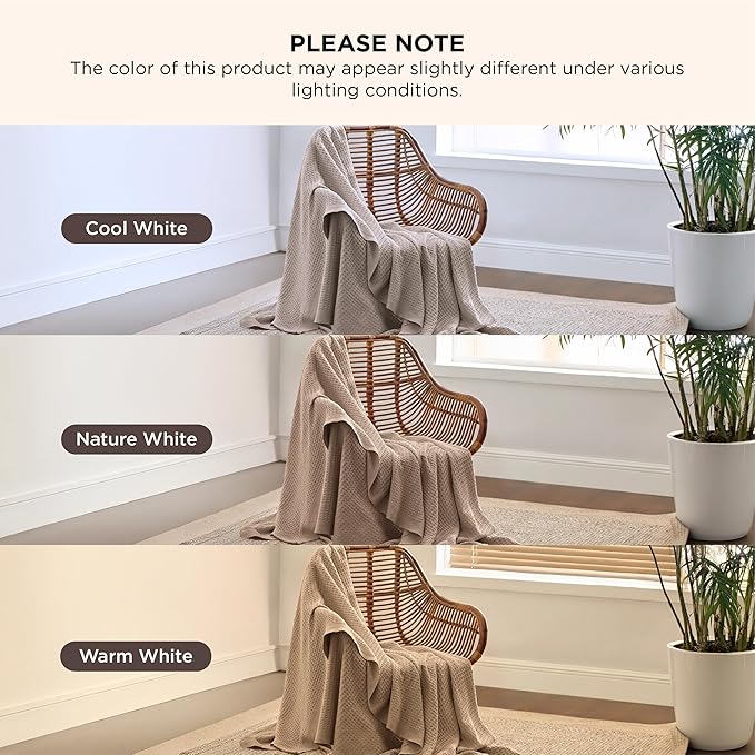 Bedsure Gentlesoft 100% Cotton Blanket King Size for Bed - Breathable and Soft for Spring Summer, Thick Cozy Waffle Weave Blanket Gifts for Women, Light Brown, 104x90 inches