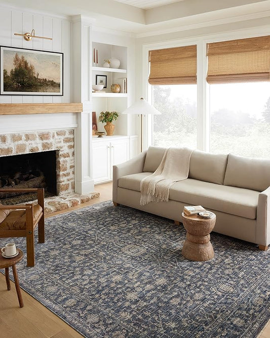 Loloi Sorrento Collection SOR-01 Midnight/Natural 3'-11" x 5'-7" Accent Rug