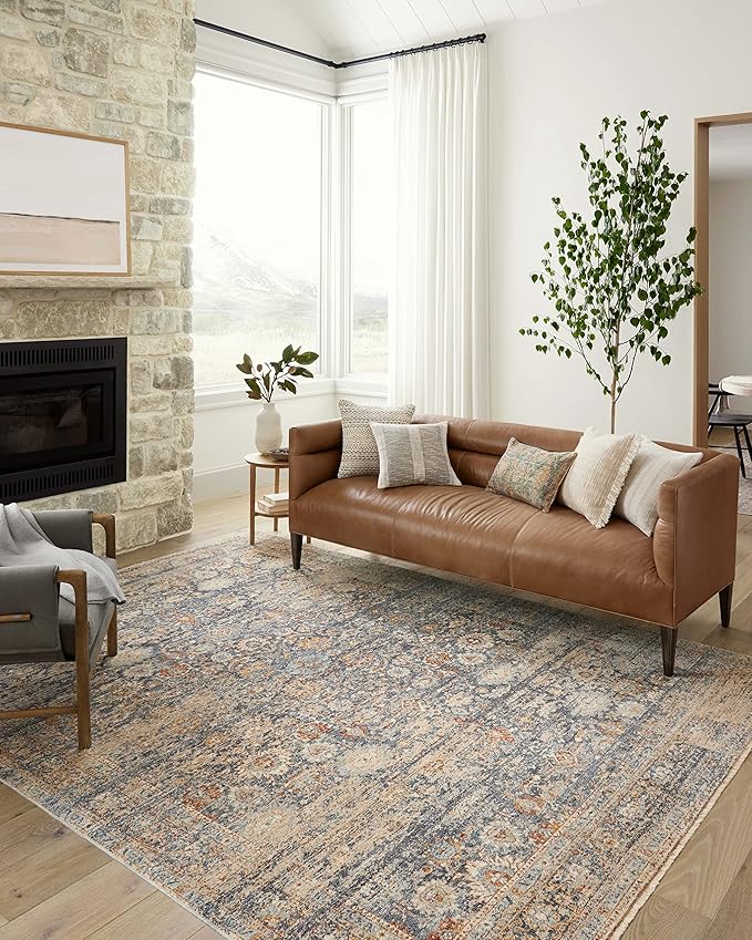 Loloi Angela Rose Blake Collection BLA-07 Navy/Multi 2'-0" x 3'-0", .25" Pile Height, Fringe, Accent Rug