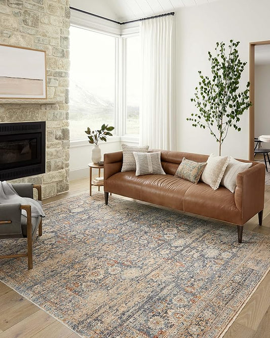 Loloi Angela Rose Blake Collection BLA-07 Navy/Multi 2'-0" x 3'-0", .25" Pile Height, Fringe, Accent Rug