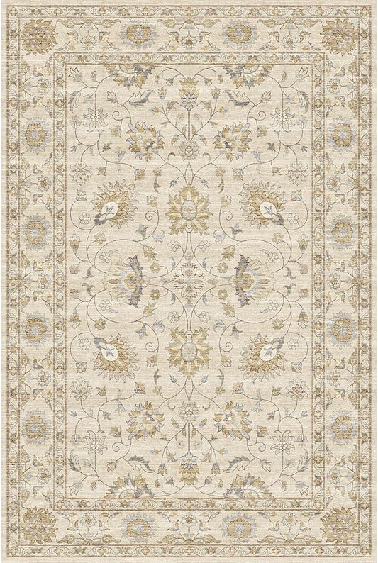 Fortsea Machine Washable Soft Area Rug 8x10 with Non Slip Backing for Living Room,Floor Decoration Carpet Mat Area Rugs 8x10 Clearance Bedroom Rug for Living Room (Beige Gold, 8X10FT)……