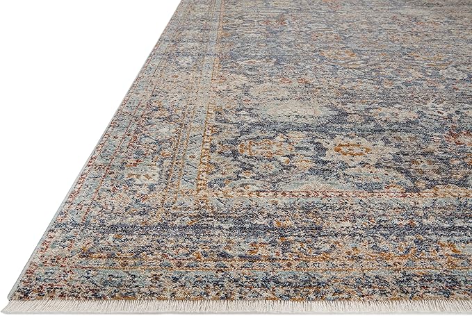 Loloi Angela Rose Blake Collection BLA-07 Navy/Multi 2'-0" x 3'-0", .25" Pile Height, Fringe, Accent Rug