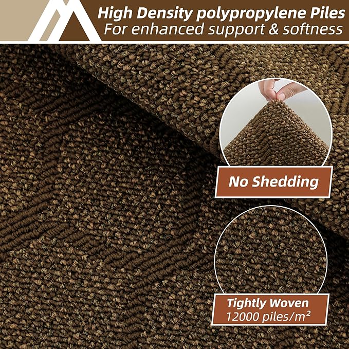 COSY HOMEER Kitchen Rug Non Slip Washable 24"x71", Absorbent Kitchen Mats for Floor, Runner Rugs for Kitchen Floor, 100% Polypropylene Kitchen Sink Rug (Brown)