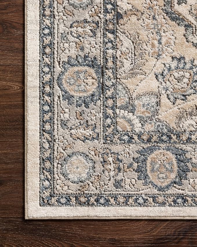 Loloi Teagan Collection TEA-01 Natural/Lt. Grey 3'-4" x 5'-7" Accent Rug, Large, Soft Neutral Rug, High-Traffic for Living Room, Bedroom, Home Office, Dining Area