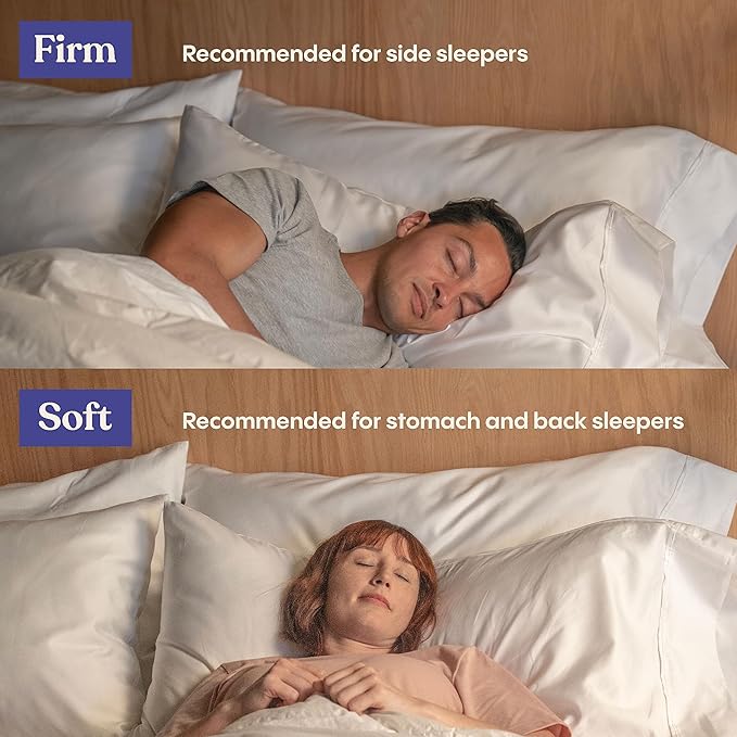 FluffCo Zen Fluff Pillows - Down Alternative - King Bed Pillow for Sleeping Made in USA - Luxury Hotel-Quality Pillow - 100% Cotton, 300 Thread Count (King Size 1 Pack)