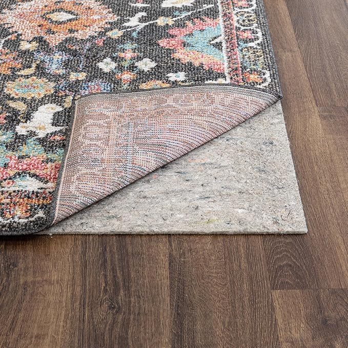 Mohawk Home 2' 6" x 9' 6" Non Slip Grip Rug Pad 1/4" Thick Dual Surface Felt Cushion + Rubber Gripper - Safe for All Floors