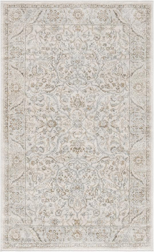 SAFAVIEH Isabella Collection Accent Rug - 2'2" x 5', Cream & Beige, Oriental Design, Non-Shedding & Easy Care, Ideal for High Traffic Areas in Entryway, Living Room, Bedroom (ISA912A)