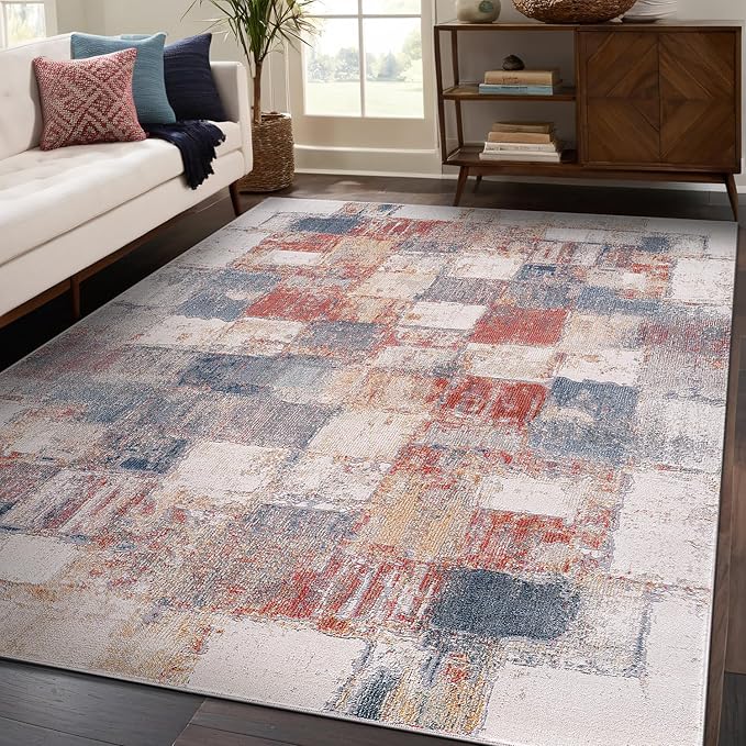 Beverly Rug Living Room Rug 6x9 Modern Luxury Ultra Soft Vintage Indoor Area Rugs for Kitchen Dining Room Stain Resistant Non Shedding Indoor Carpet Alfombras para Salas Modernas (6 x 9 Multi)