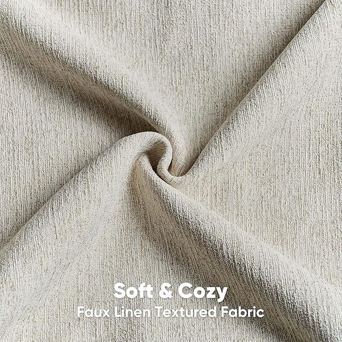 FUTEI Natural Linen Chenille Decorative Throw Pillow Covers 16x16 Inch Set of 2,Soft Cozy Faux Linen Textured Cushion Case,Farmhouse Home Decor for Couch Living Room