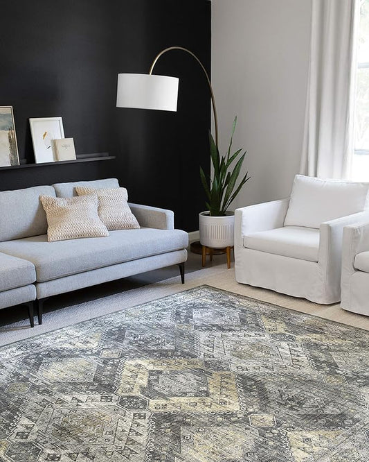Loloi Skye Collection SKY-09 Graphite/Silver 2'-0" x 5'-0" Accent Rug