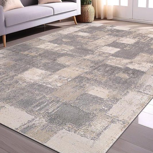 Beverly Rug Living Room Rug 8x10 Modern Luxury Ultra Soft Vintage Indoor Area Rugs for Kitchen Dining Room Stain Resistant Non Shedding Indoor Carpet Alfombras para Salas Modernas (8 x 10 Gray)