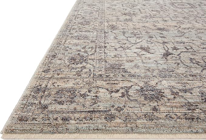 Loloi II Sorrento Collection SOR-01 Mist/Charcoal 3'-11" x 3'-11" Round Accent Rug
