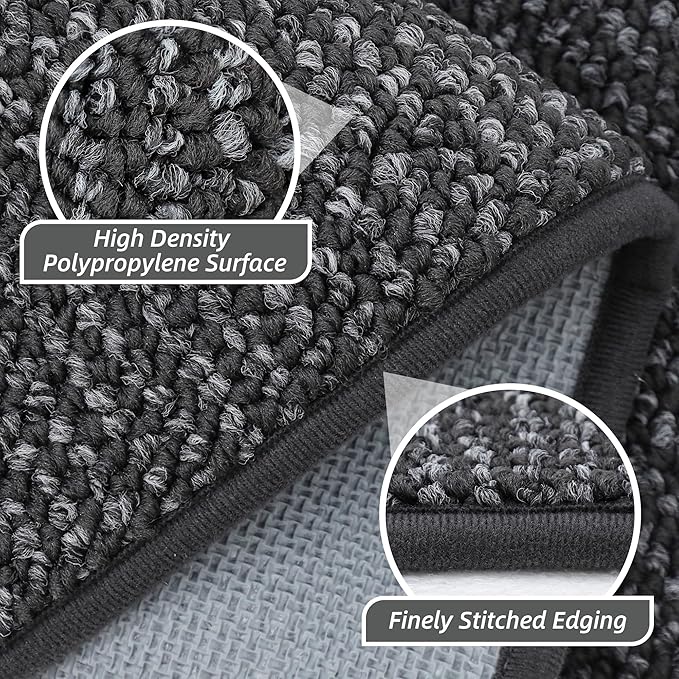 BEQHAUSE 2x3 Entryway Rug Indoor Door Mat Non-Slip Washable, Hallway Rugs Absorbent & Stain Resistant Hall Carpet Runner Rugs for Entryway, Front Door Floor Mats Laundry Room Rugs for Entry, Charcoal
