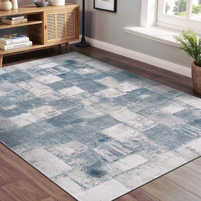 Beverly Rug Living Room Rug 5x7 Modern Luxury Ultra Soft Vintage Indoor Area Rugs for Kitchen Dining Room Stain Resistant Non Shedding Indoor Carpet Alfombras para Salas Modernas (5 x 7 Navy Blue)