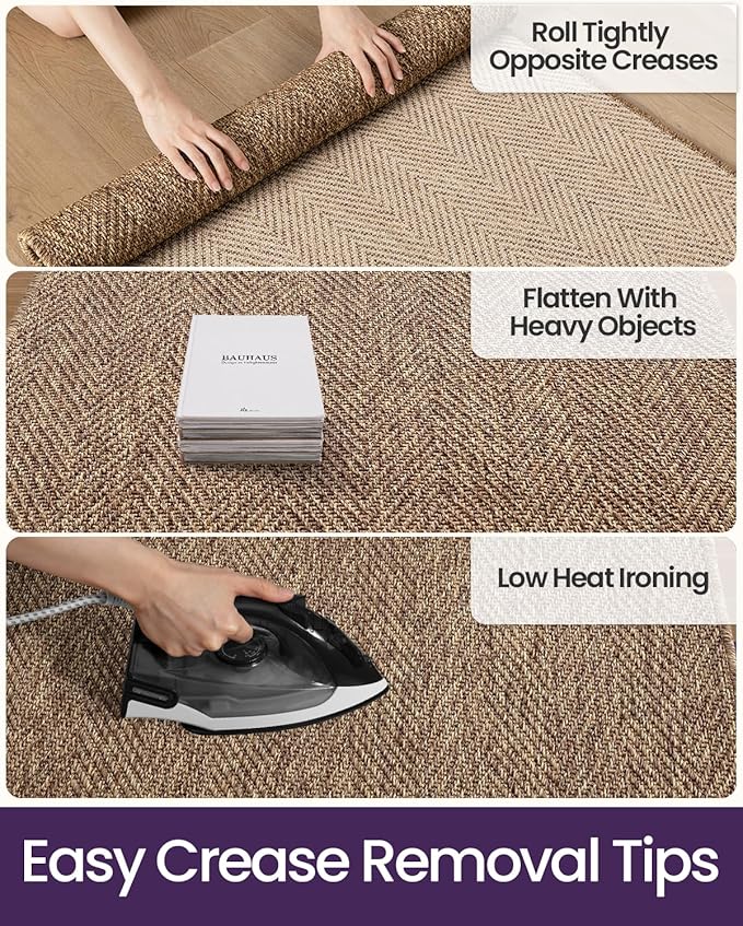 DEXI Dirt Trapper Door Mat, 48x72 Washable Doormat, Dirt Resistant and Absorbent, Easy Clean Low-Profile Floor Rugs for Entryway, Front Door, and Inside Entrance, Brown
