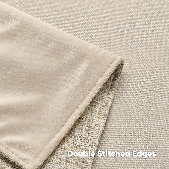 FUTEI Beige Decorative Throw Pillow Covers 24x24 Inch Set of 2,Soft Chenille Tweed Textured Euro Pillow Shams,Modern Home Decor for Couch Bed Living Room