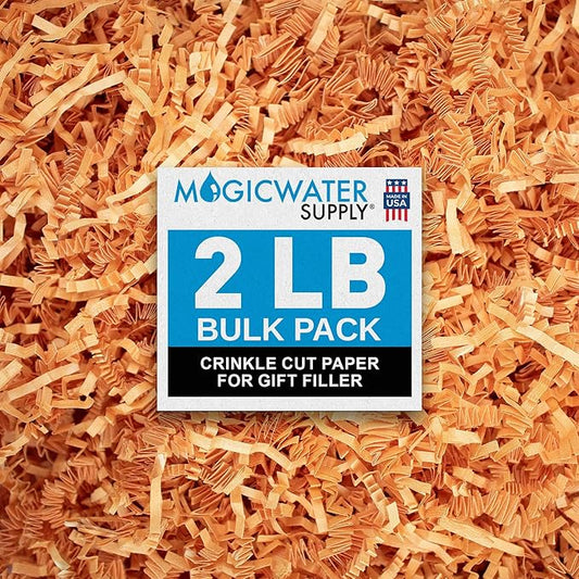 MagicWater Crinkle Cut Paper for Gift Baskets - 2LB - Yellow Orange - Perfect for Shredded Paper Filler, Basket Filler, Gift Boxes, Bridesmaid Gifts, Christmas Stuffers & More – Ideal for All Occasions