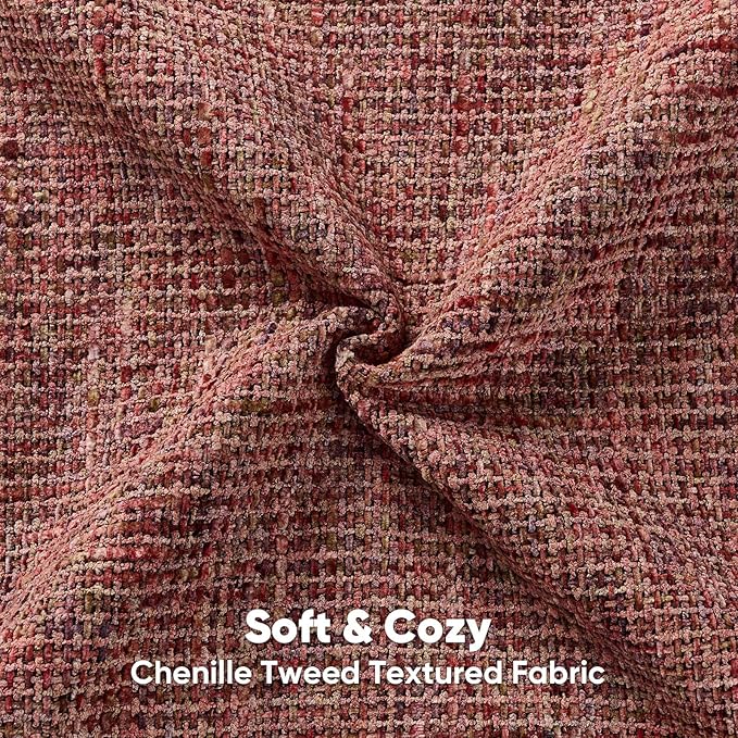 FUTEI Burgundy Decorative Throw Pillow Covers 12x20 Inch Set of 2,Soft Chenille Tweed Textured Lumbar Pillow Case,Modern Home Decor for Couch Bed Living Room