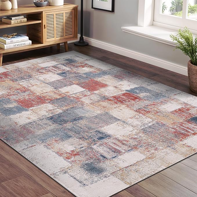Beverly Rug Living Room Rug 6x9 Modern Luxury Ultra Soft Vintage Indoor Area Rugs for Kitchen Dining Room Stain Resistant Non Shedding Indoor Carpet Alfombras para Salas Modernas (6 x 9 Multi)