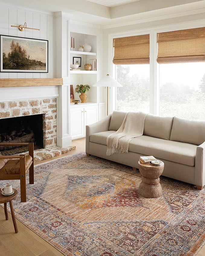 Loloi II Sorrento Collection SOR-06 Multi/Sunset 5'-3" x 5'-3" Round Accent Rug