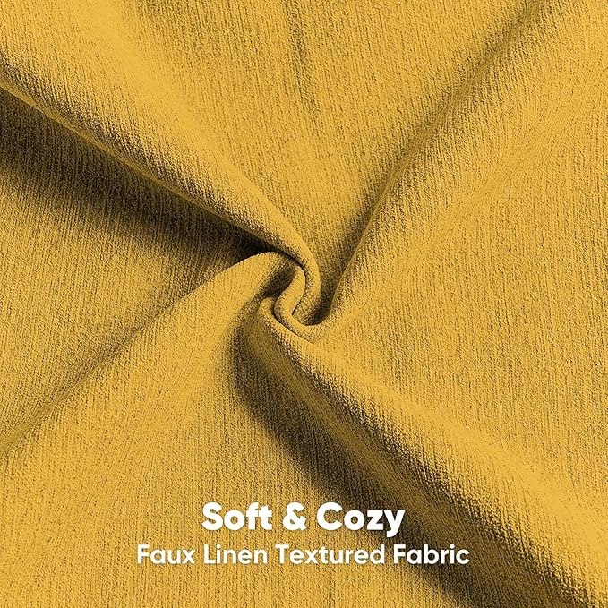 FUTEI Mustard Yellow Chenille Decorative Throw Pillow Covers 20x20 Inch Set of 2,Soft Cozy Faux Linen Textured Cushion Case,Farmhouse Home Decor for Couch Living Room