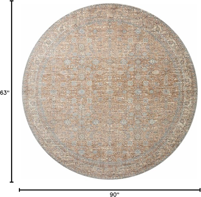 Loloi Angela Rose Blake Collection BLA-05 Sand/Sky 5'-3" x 7'-6", .25" Pile Height, Fringe, Area Rug