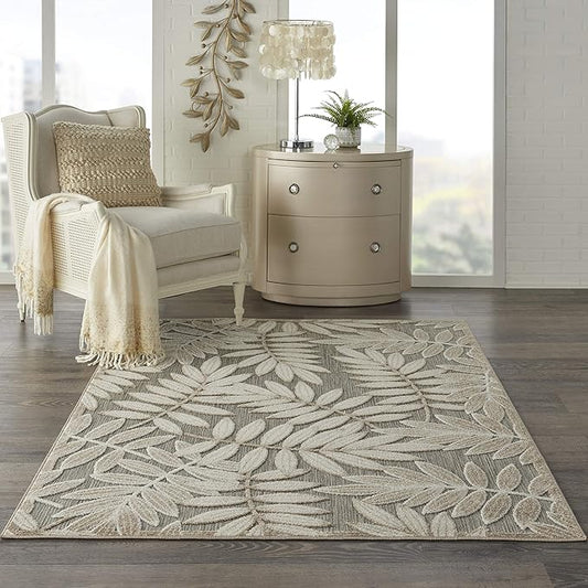 Nourison Home Aloha Natural 3'6" x 5'6" Area Rug - Easy Clean, Non Shedding, Bed Room, Living Room, Dining Room, Kitchen (4' x 6')