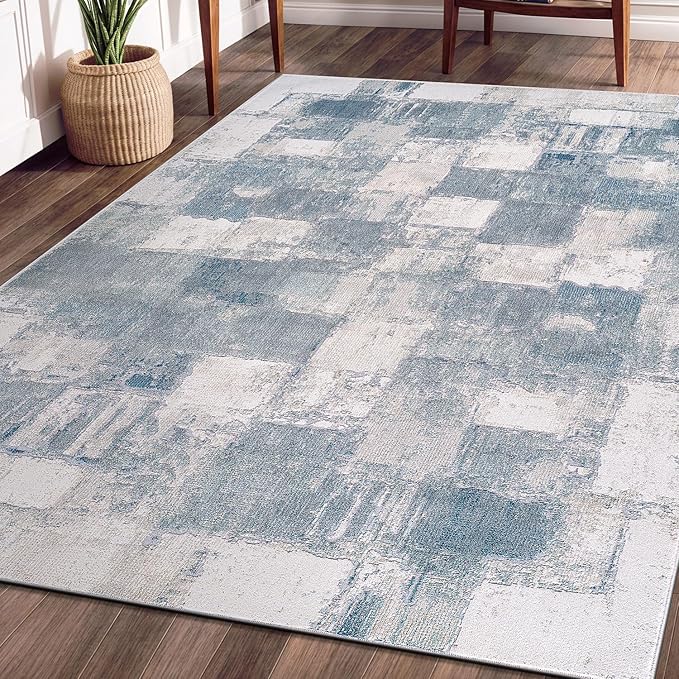 Beverly Rug Living Room Rug 4x6 Modern Luxury Ultra Soft Vintage Indoor Area Rugs for Kitchen Dining Room Stain Resistant Non Shedding Indoor Carpet Alfombras para Salas Modernas (4 x 6 Navy Blue)
