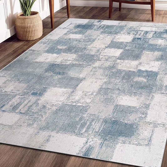 Beverly Rug Living Room Rug 4x6 Modern Luxury Ultra Soft Vintage Indoor Area Rugs for Kitchen Dining Room Stain Resistant Non Shedding Indoor Carpet Alfombras para Salas Modernas (4 x 6 Navy Blue)