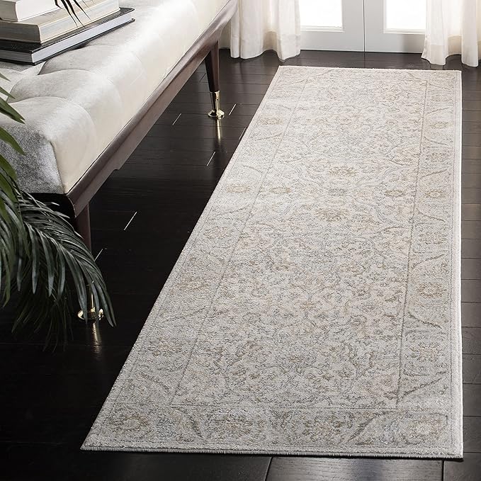 SAFAVIEH Isabella Collection Runner Rug - 2'2" x 7', Cream & Beige, Oriental Design, Non-Shedding & Easy Care, Ideal for High Traffic Areas in Living Room, Bedroom (ISA912A)