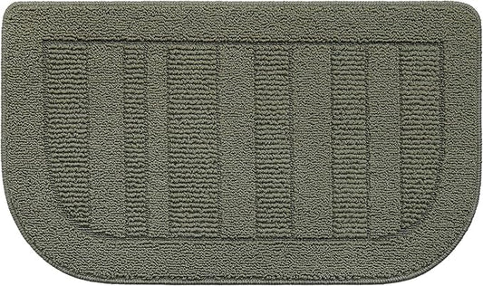 BEQHAUSE 30x18 Inch Kitchen Rug Mat Durable Kitchen Rugs Non-Slip Washable Absorbent Kitchen Mats for Floor Dirt-Resistant Semicircular Kitchen Mat (Green)