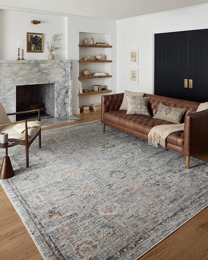 Loloi Monroe Collection MON-04 Sky/Gold 2'-6" x 4'-0" Accent Rug