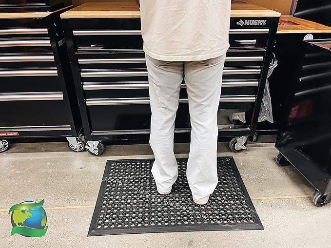 Envelor 2-Pack Anti Fatigue Rubber Mat Non-Slip Restaurant for Floors Bar Drainage Mat Doormat Door Mat Utility Garage Home Anti Slip Entry Mat 24 x 36 Inches