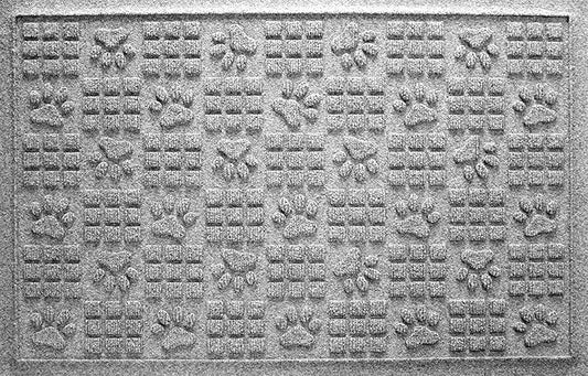 WaterHog Durable Indoor Outdoor Mat – Slip-Resistant Water Trapping Door Mat for Entryway, Porch, Garage, Mudrooms, Patios, Decorative Floor Covering, Made in USA, Dog Paw Design, Medium Grey, 2' x 3'