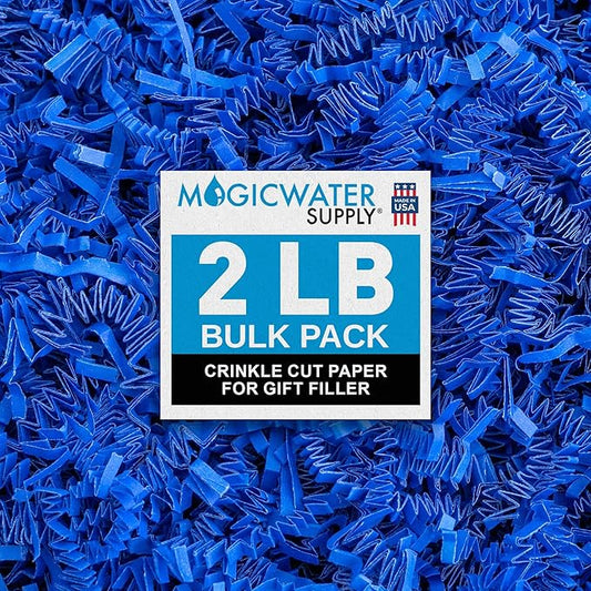 MagicWater Crinkle Cut Paper for Gift Baskets - 2LB - Sky Blue - Perfect for Shredded Paper Filler, Basket Filler, Gift Boxes, Bridesmaid Gifts, Christmas Stuffers & More – Ideal for All Occasions