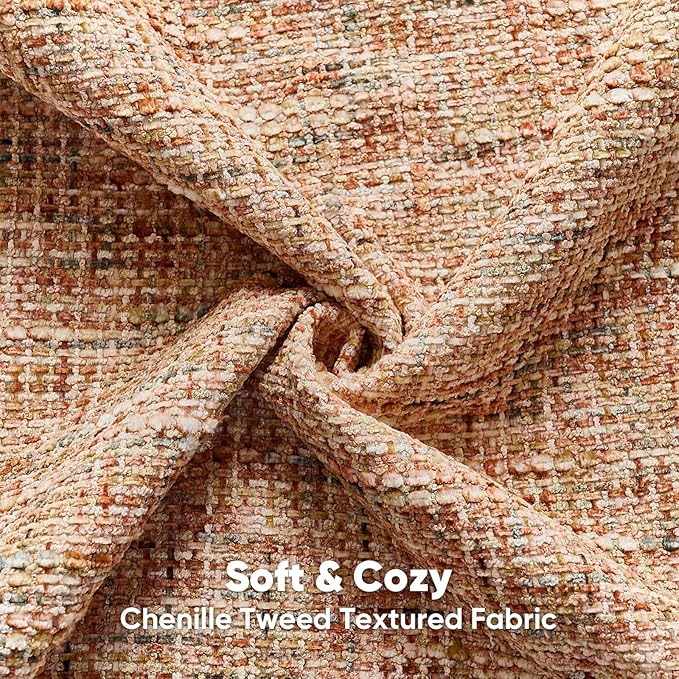 FUTEI Rust Decorative Throw Pillow Covers 20x20 Inch Set of 2,Soft Chenille Tweed Textured Cushion Case,Modern Home Decor for Couch Bed Living Room