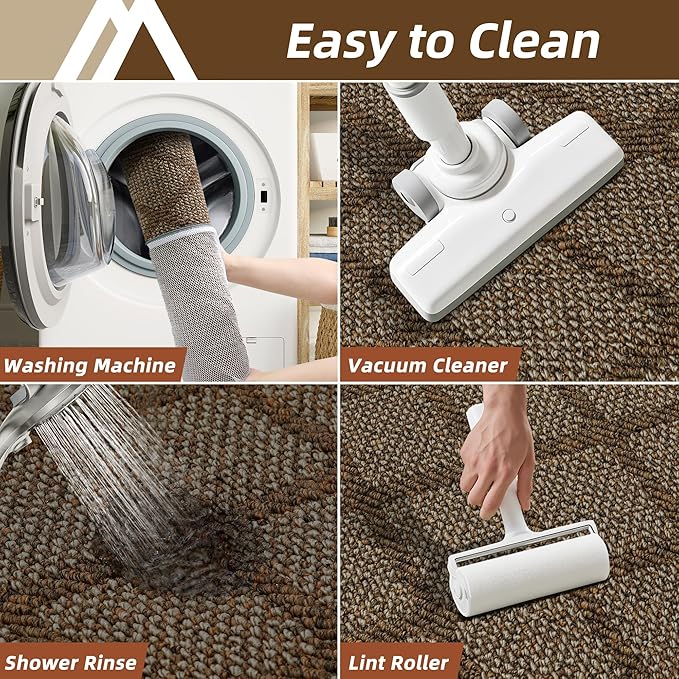 COSY HOMEER Kitchen Rug Non Slip Washable, 24"x60" Absorbent Kitchen Mats for Floor, Runner Rugs for Kitchen Floor, 100% Polypropylene Kitchen Sink Rug (Brown)
