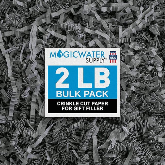 MagicWater Crinkle Cut Paper for Gift Baskets - 2LB - Slate Gray - Perfect for Shredded Paper Filler, Basket Filler, Gift Boxes, Bridesmaid Gifts, Christmas Stuffers & More – Ideal for All Occasions