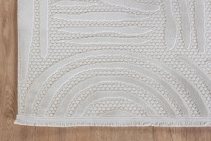 Modern Indoor Rug Orbit 4x6 Area Rugs for Living Room Luxury Kitchen Bedroom Durable Soft Geometric Durable Low and High Pile Stain Resistant Non Shedding Area Carpet 4x6