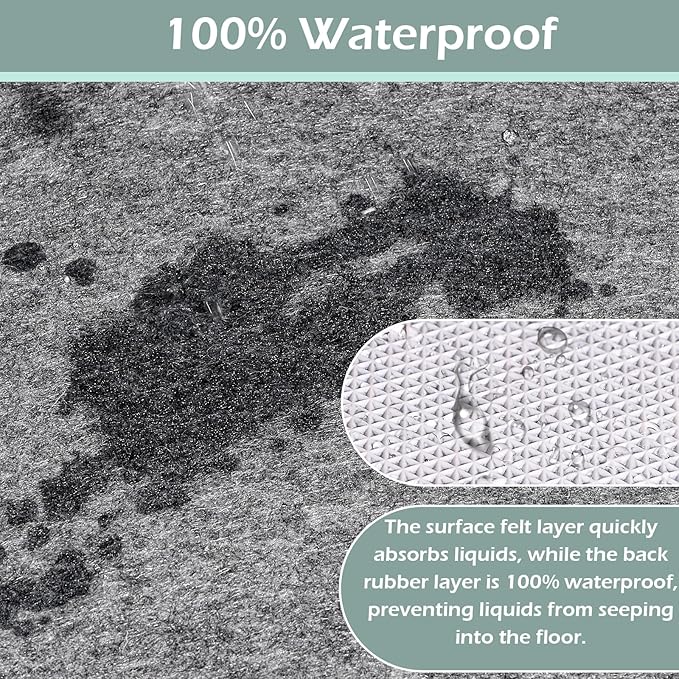 100% Waterproof Rug Pad, 4x6 Foot Non-Slip Rug Pad, 1/8 Inch Non-Slip Carpet,Suitable for Hardwood Floor Felt MATS and All Floors, Protecting The Floor and Keeping The Carpet Soft and Safe