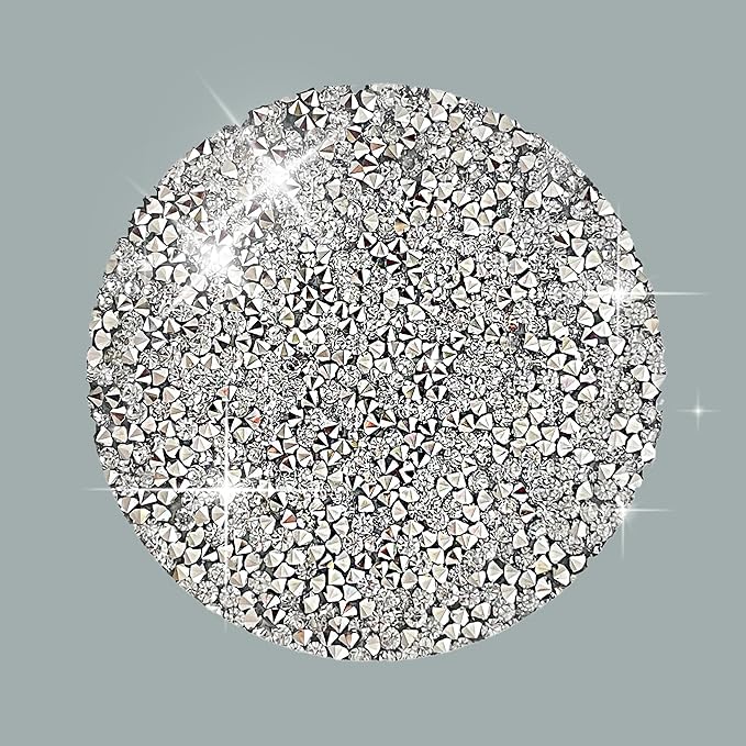 Silver Placemats Set of 8 Crushed Diamond Decor Silver Heat Resistant Mat Rhinestone Decor Round Place Mat Fall Decorations for Home Bling Sparkly Mat 15 inch