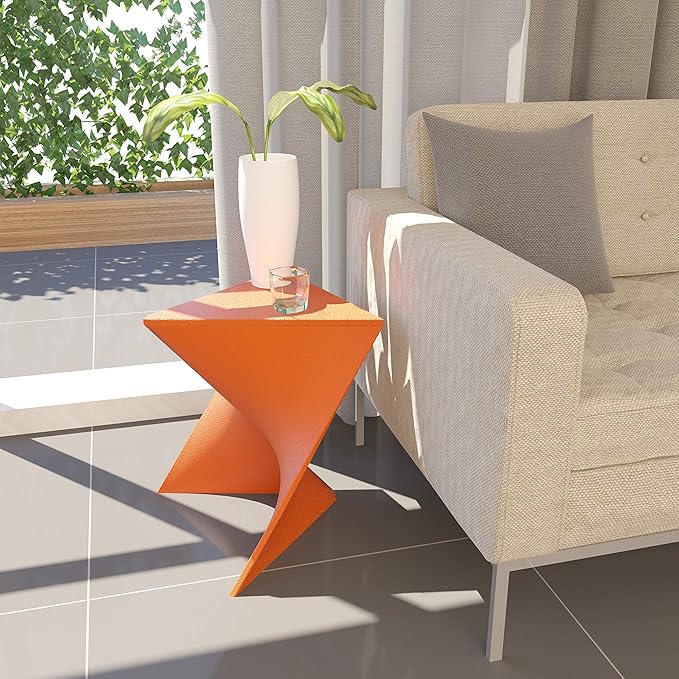 LeisureMod Randolph Modern Vanity Side Table, Orange